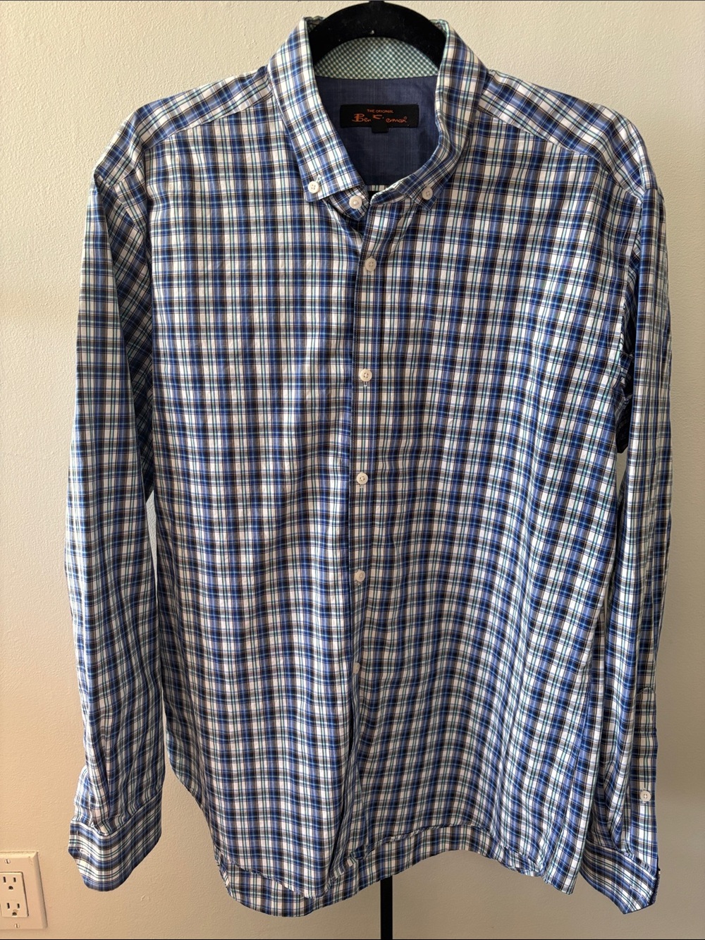 Men's Ben Sherman Blue Plaid Button-Down Shirt